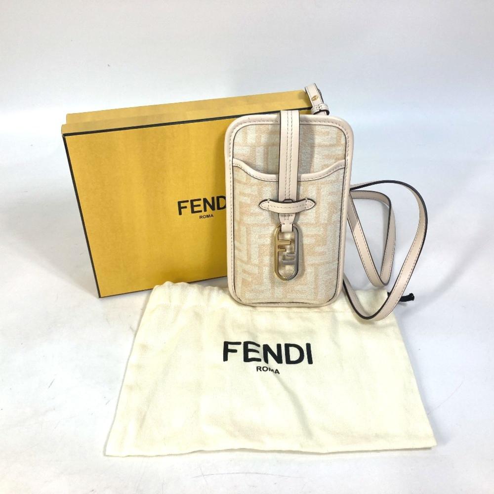Beige Canvas Fendi Pouch