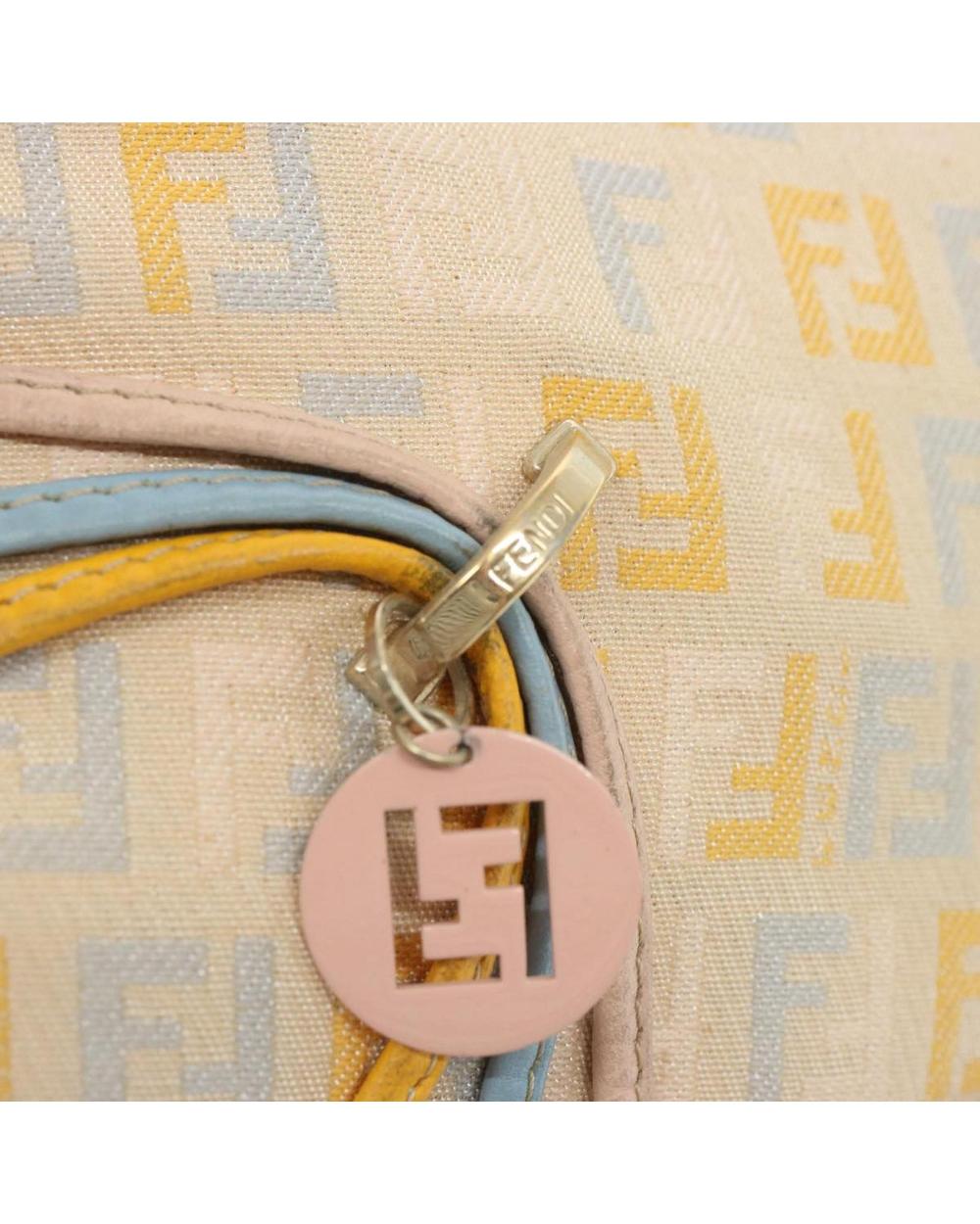Beige Canvas Fendi Shoulder Bag