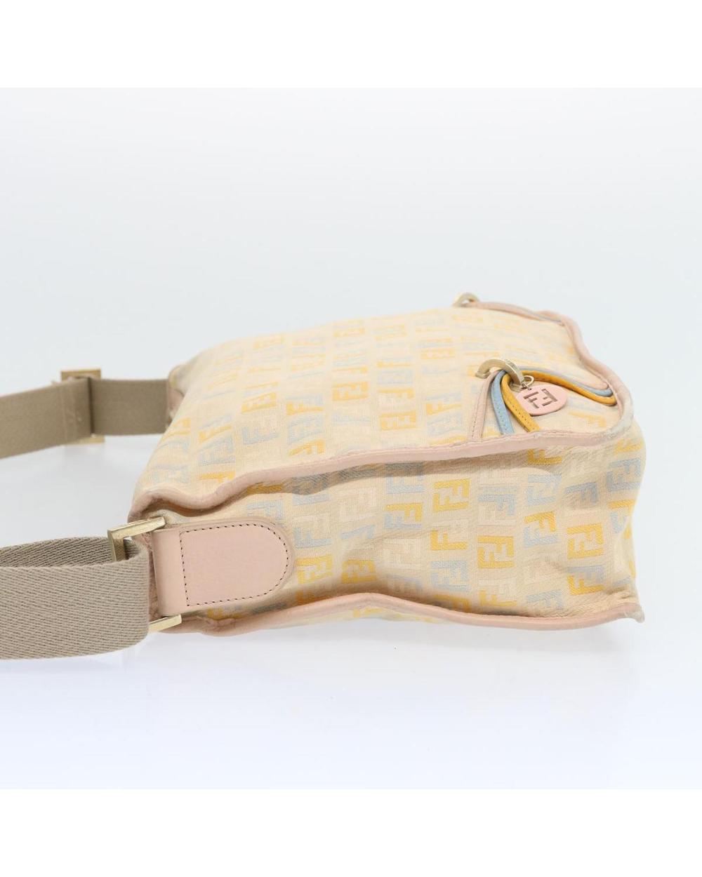 Beige Canvas Fendi Shoulder Bag