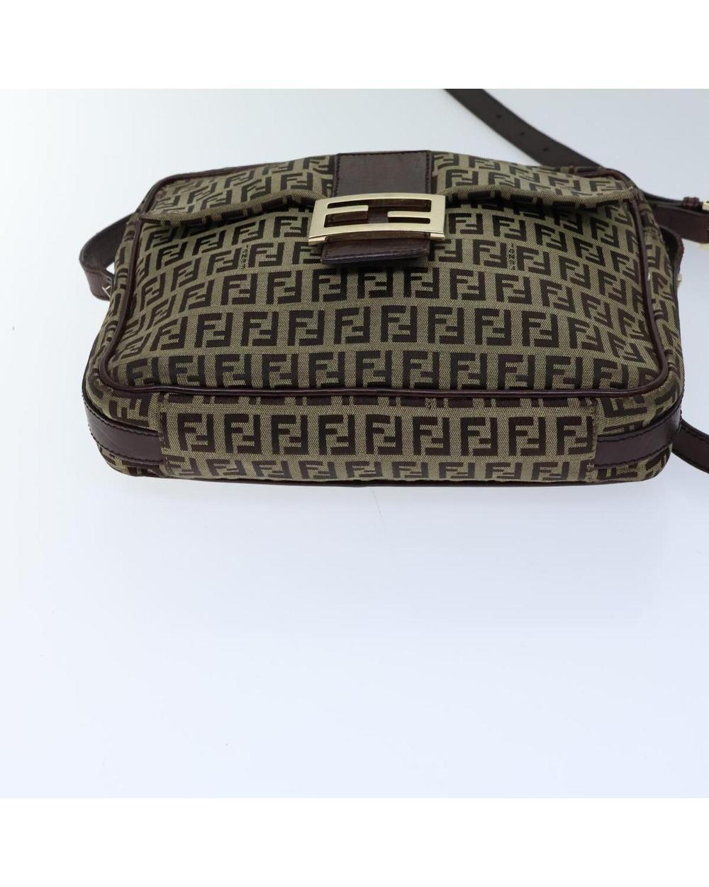 Beige Canvas Fendi Shoulder Bag