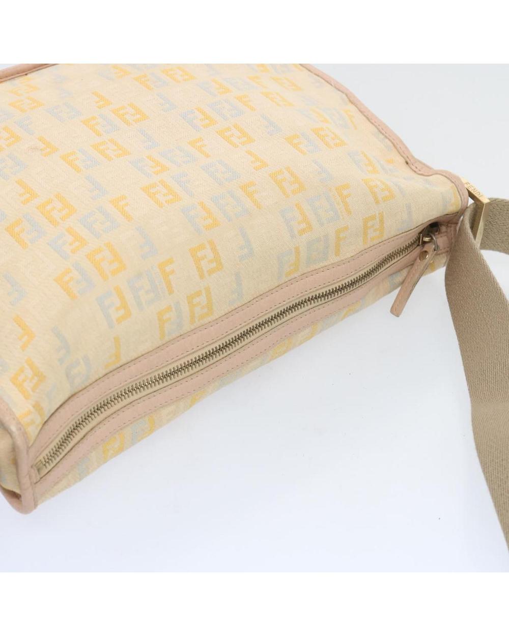 Beige Canvas Fendi Shoulder Bag
