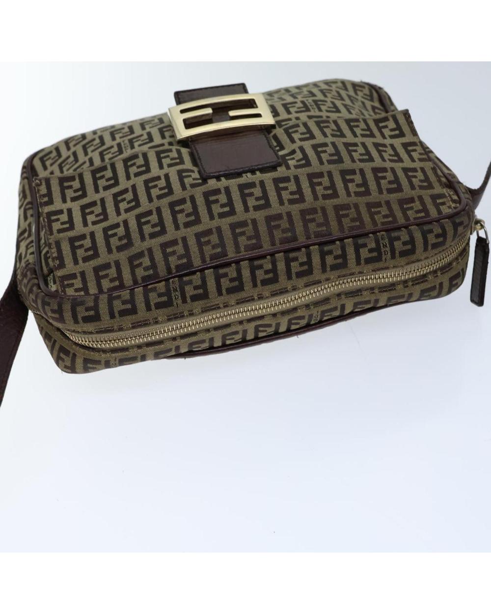 Beige Canvas Fendi Shoulder Bag