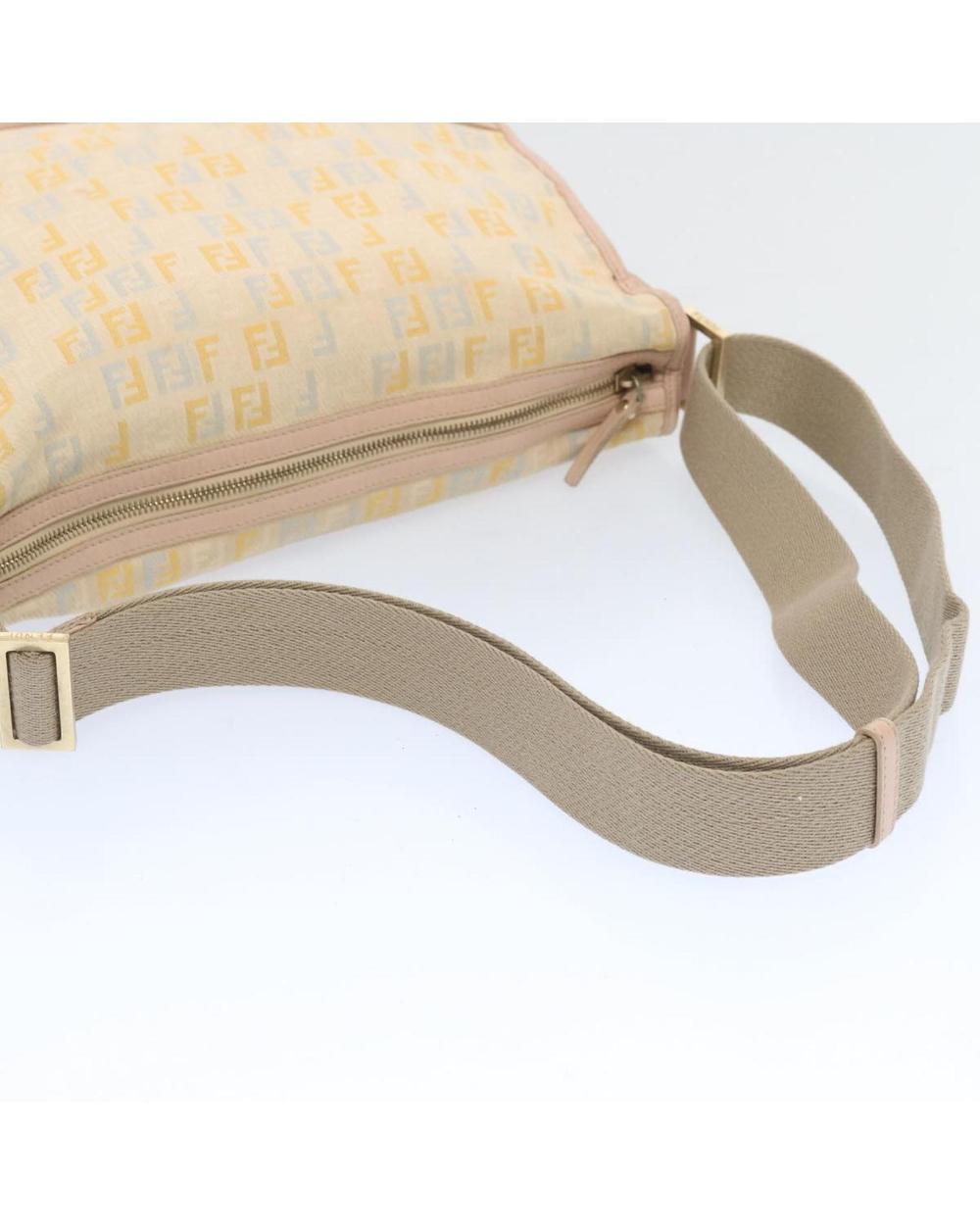 Beige Canvas Fendi Shoulder Bag