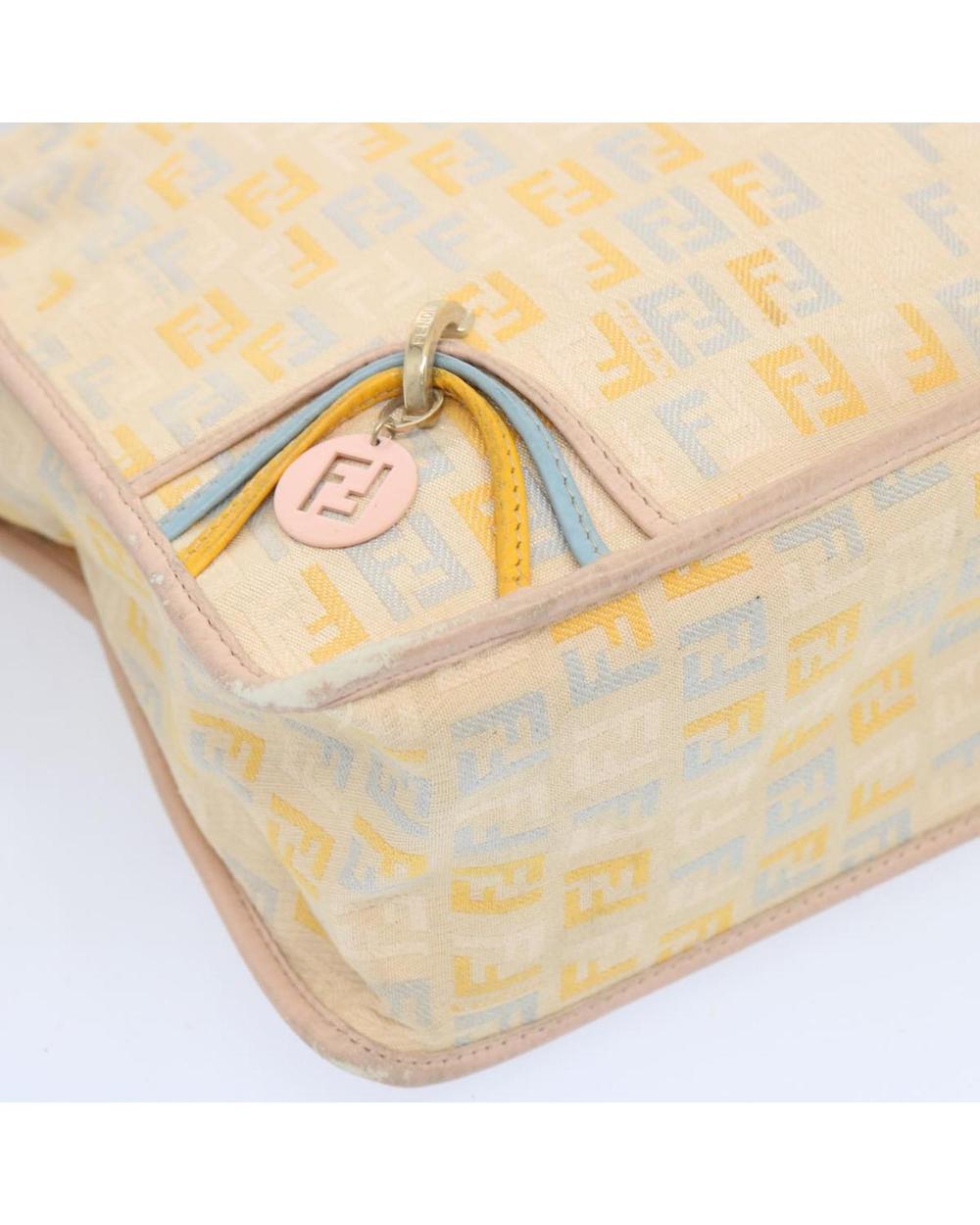 Beige Canvas Fendi Shoulder Bag