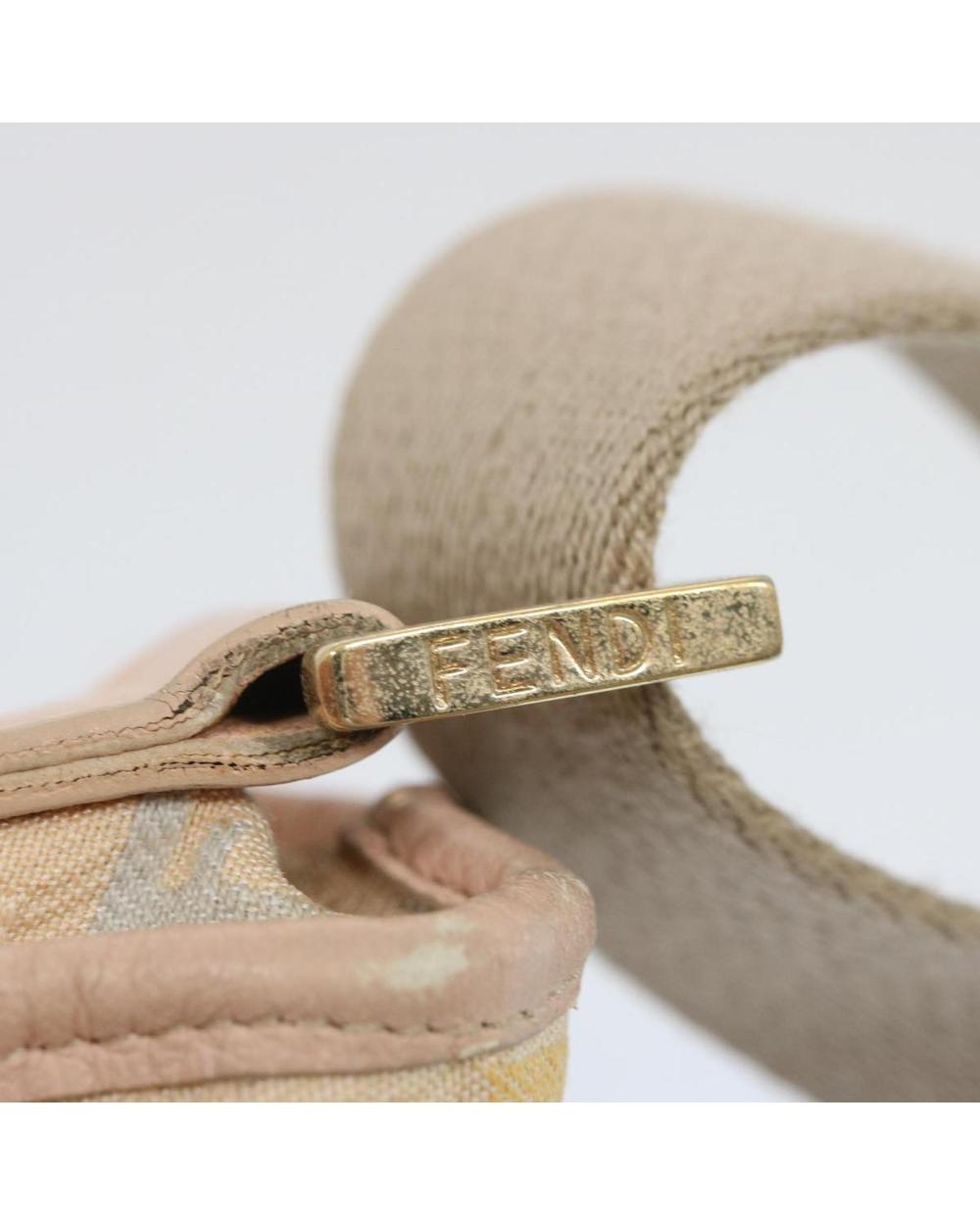 Beige Canvas Fendi Shoulder Bag