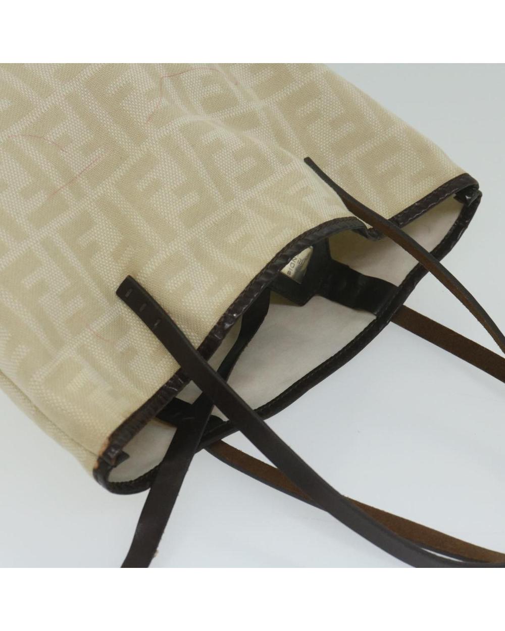 Beige Canvas Fendi Tote