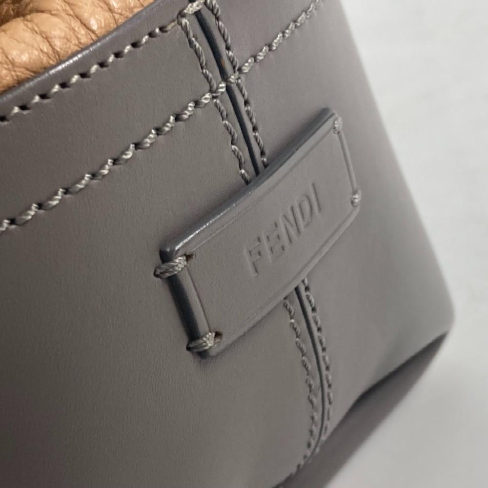 Beige Leather Fendi Shoulder Bag