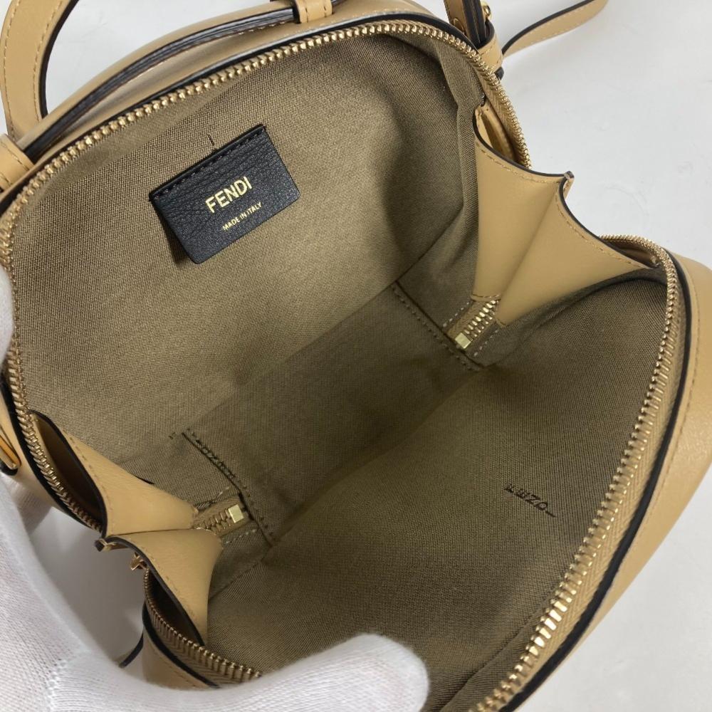 Beige Leather Fendi Shoulder Bag