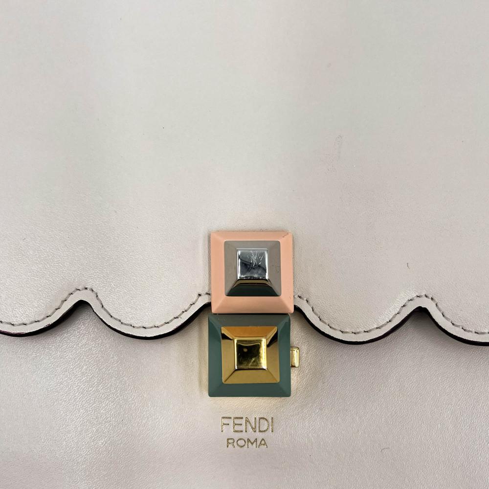 Beige Leather Fendi Shoulder Bag