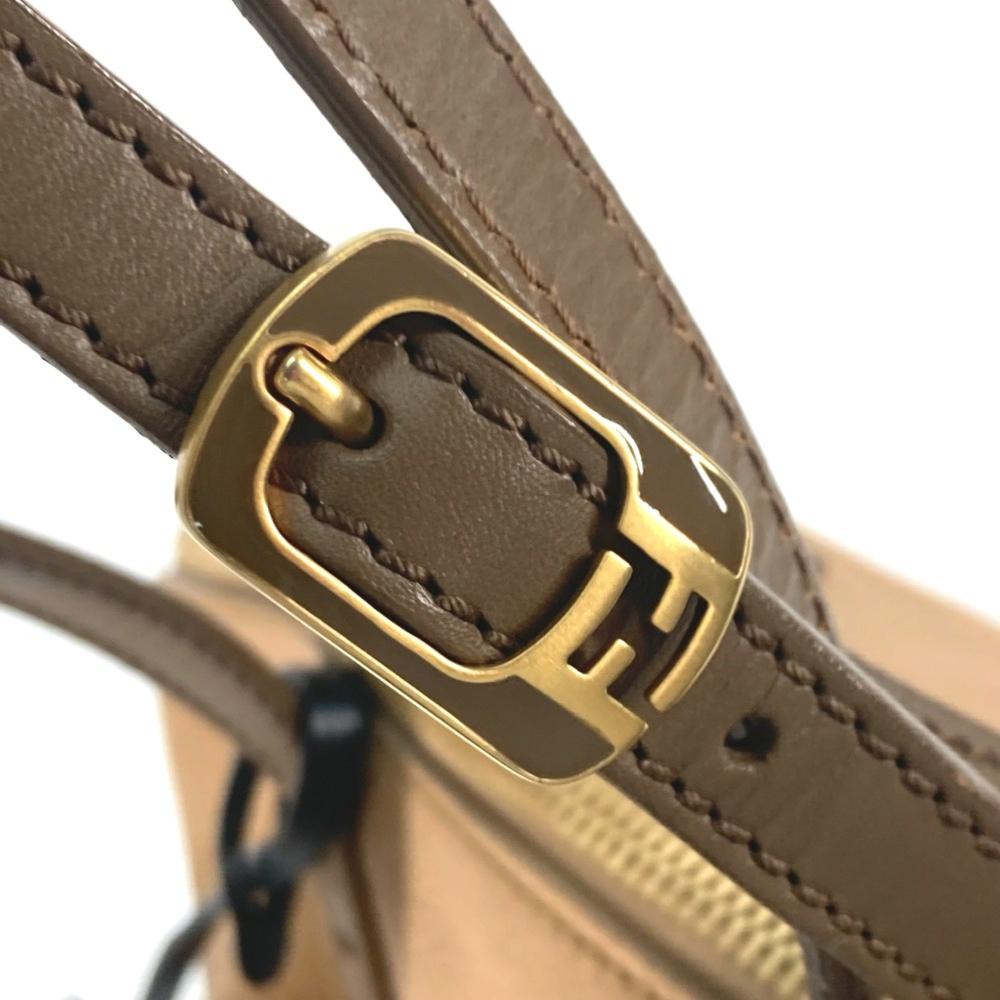 Beige Leather Fendi Shoulder Bag
