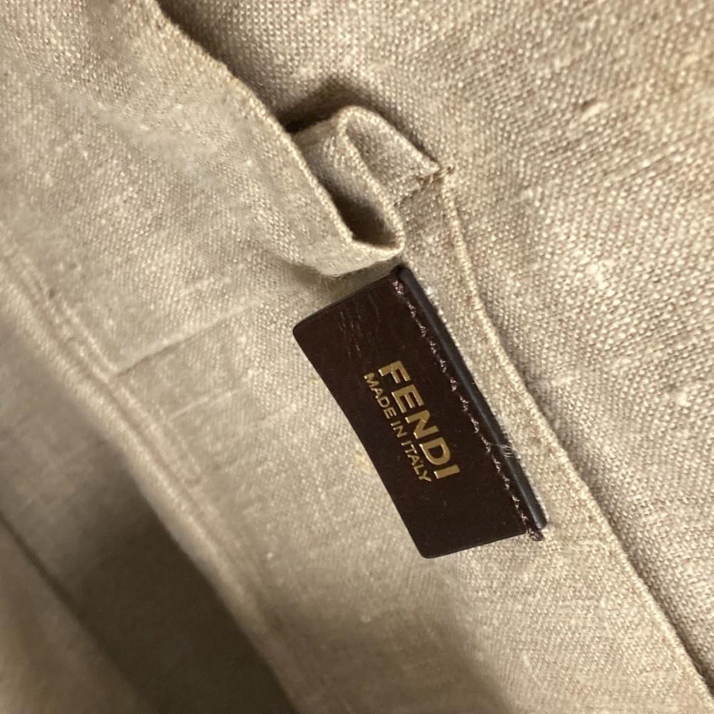 Beige Leather Fendi Shoulder Bag