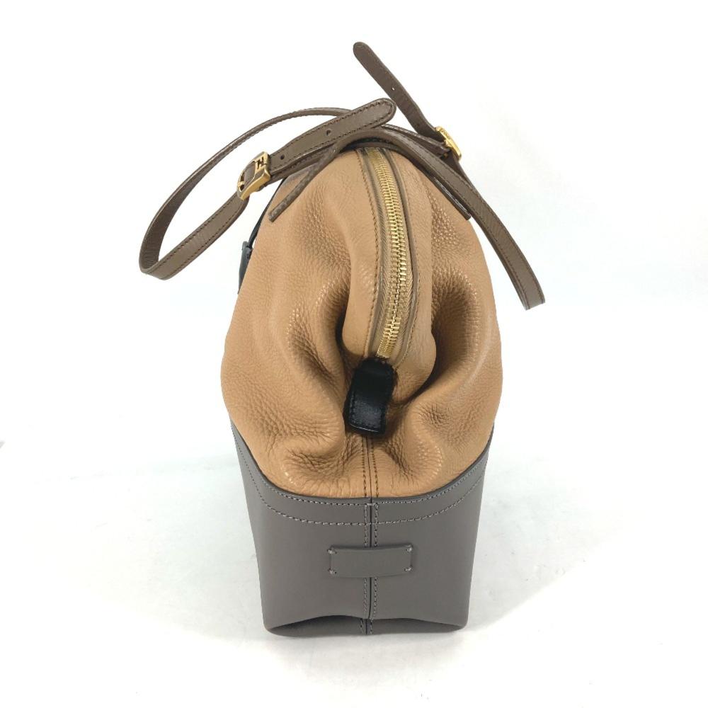 Beige Leather Fendi Shoulder Bag