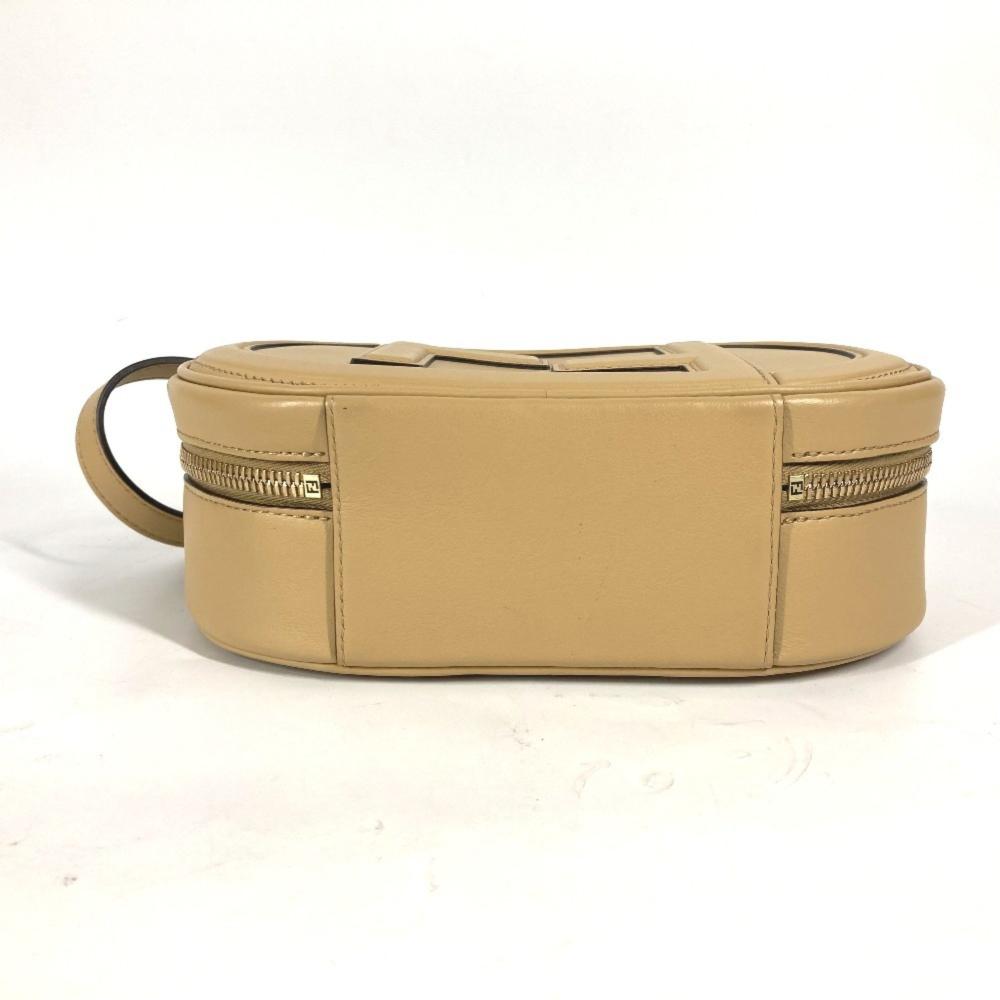 Beige Leather Fendi Shoulder Bag
