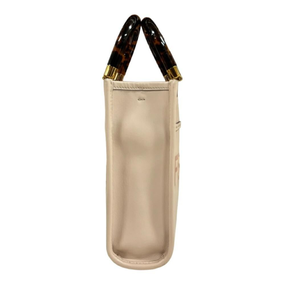 Beige Leather Fendi Shoulder Bag