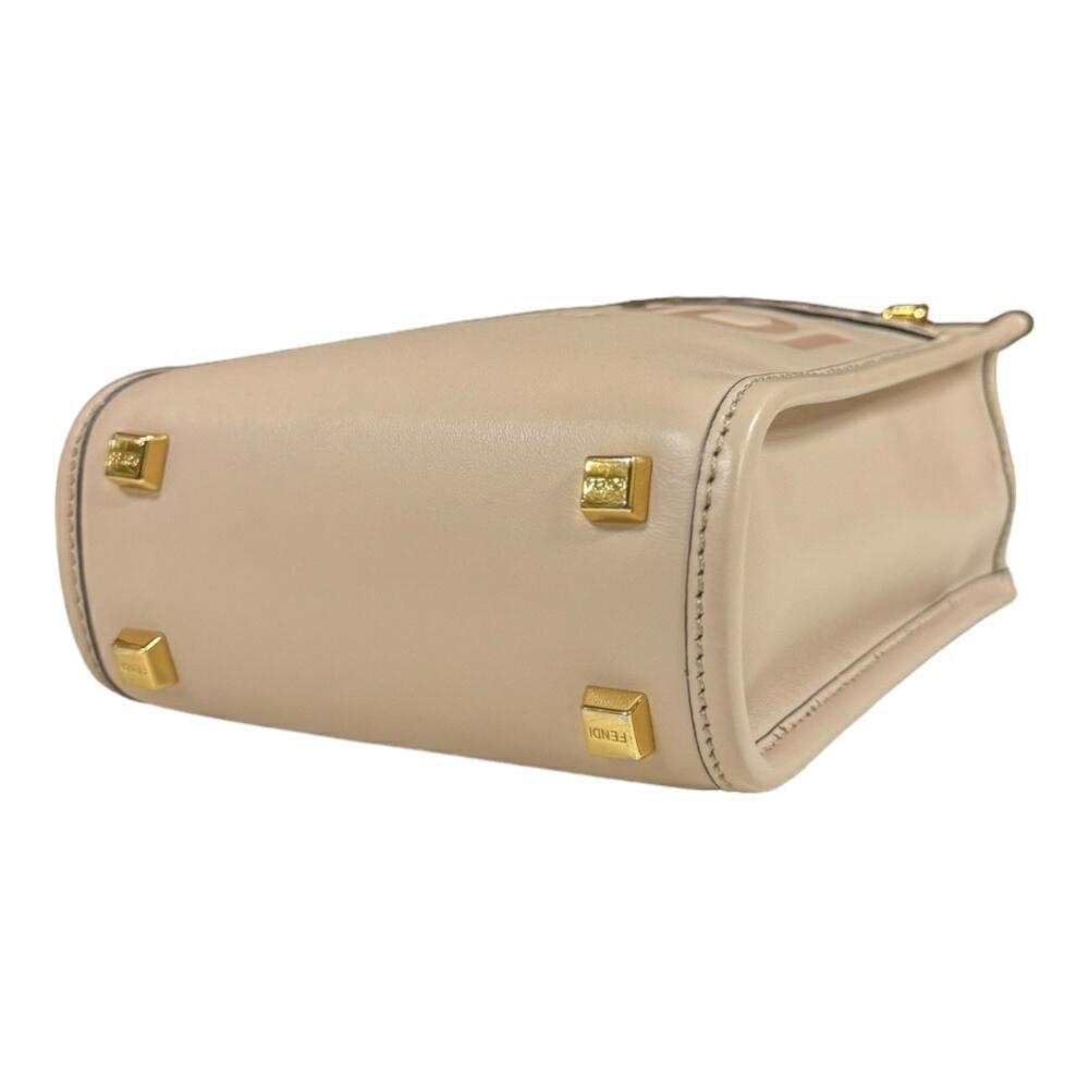Beige Leather Fendi Shoulder Bag