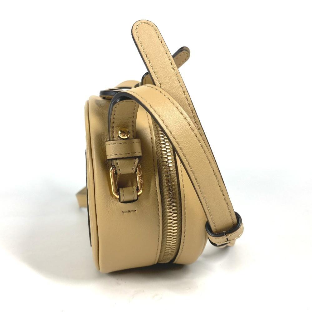 Beige Leather Fendi Shoulder Bag
