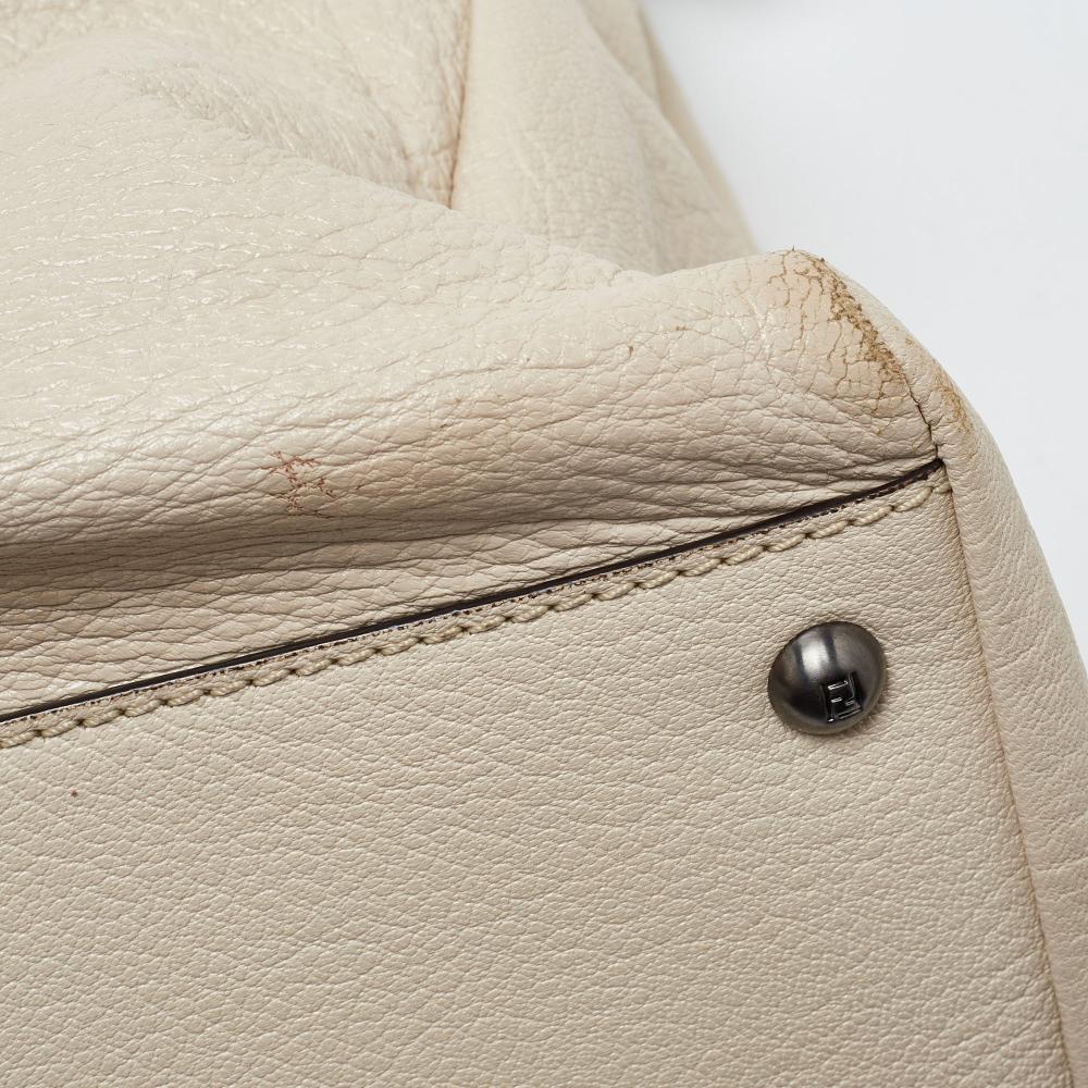 Beige Leather Fendi Peekaboo