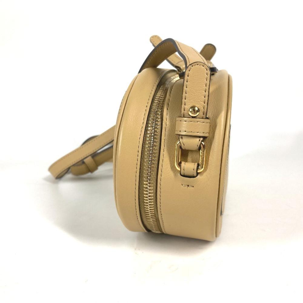 Beige Leather Fendi Shoulder Bag