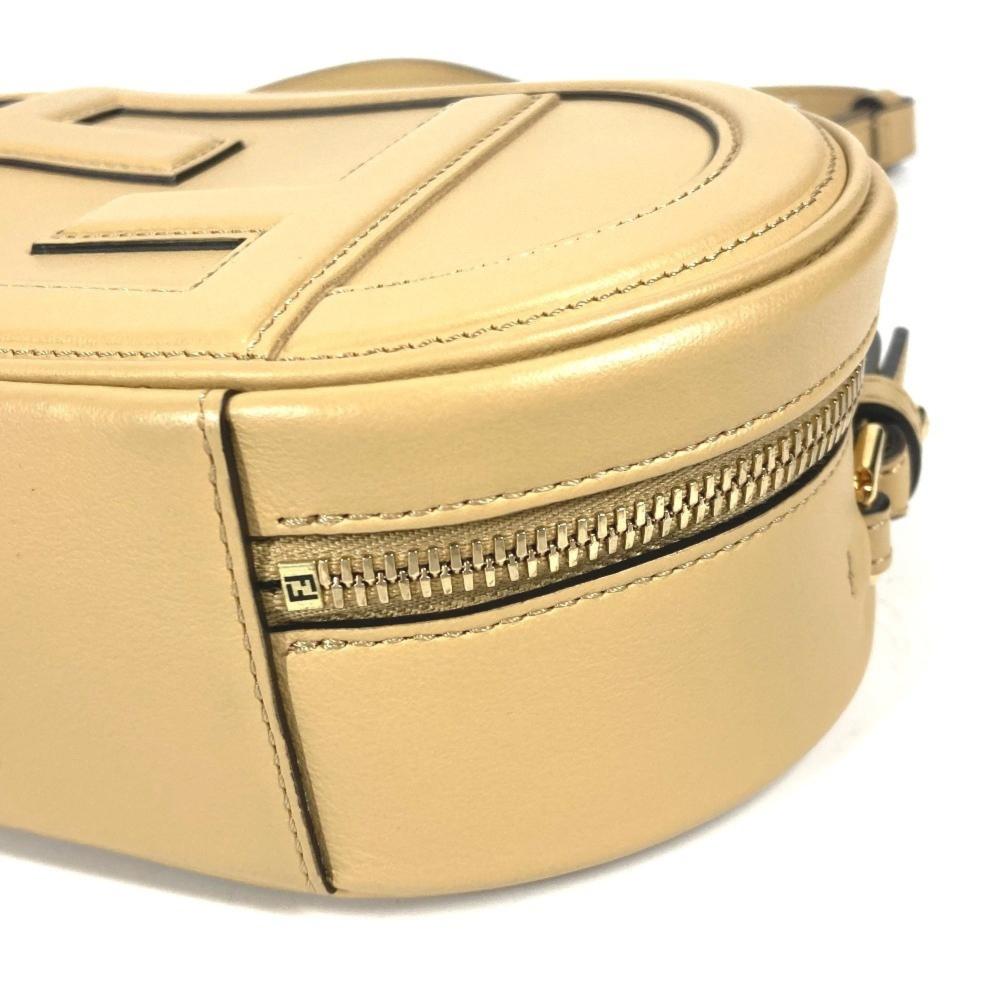 Beige Leather Fendi Shoulder Bag