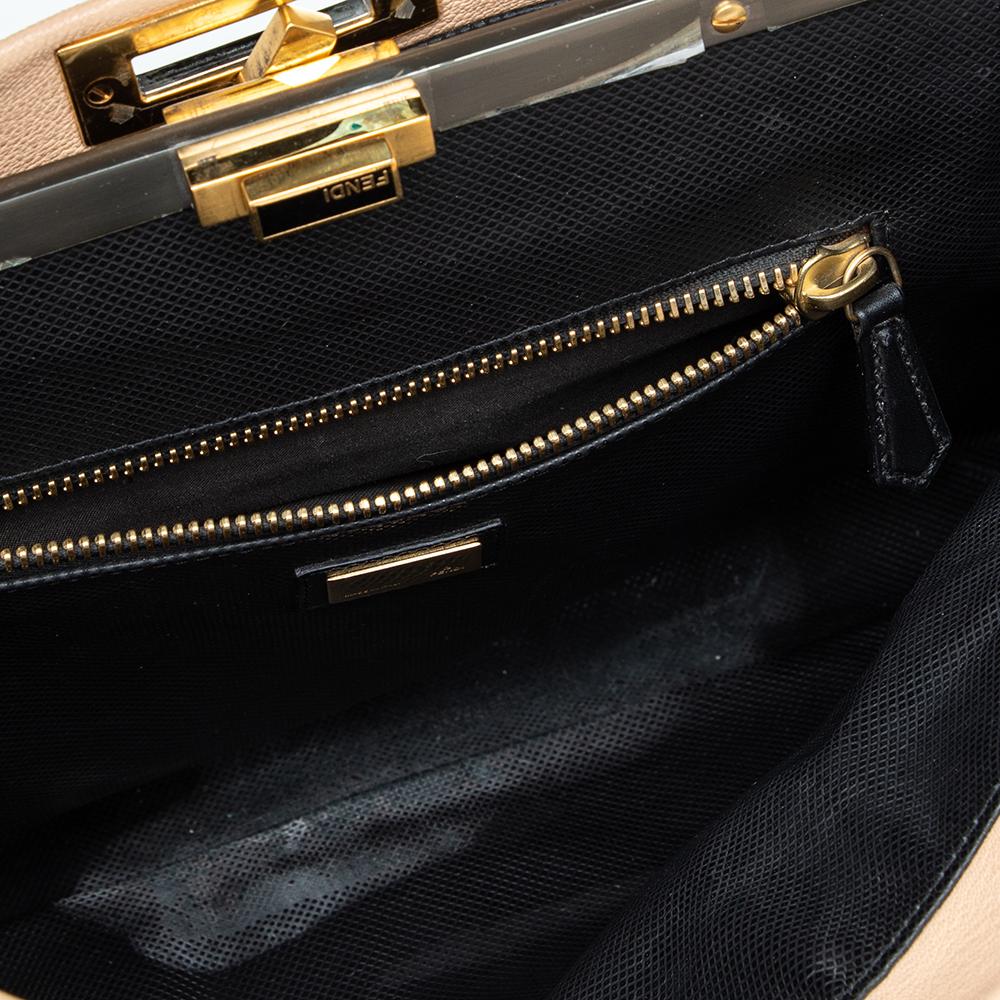 Beige Leather Fendi Peekaboo