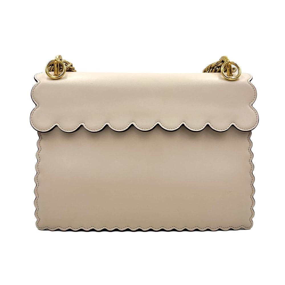 Beige Leather Fendi Shoulder Bag