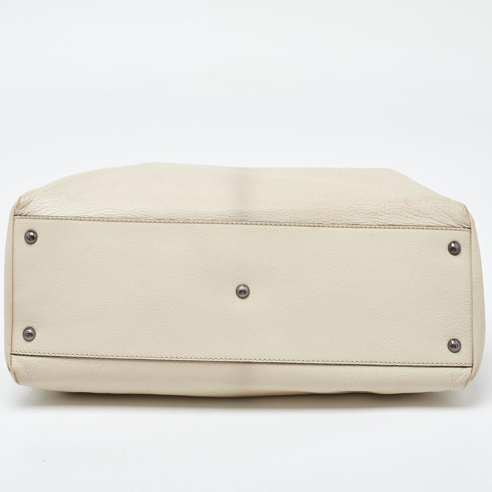 Beige Leather Fendi Peekaboo