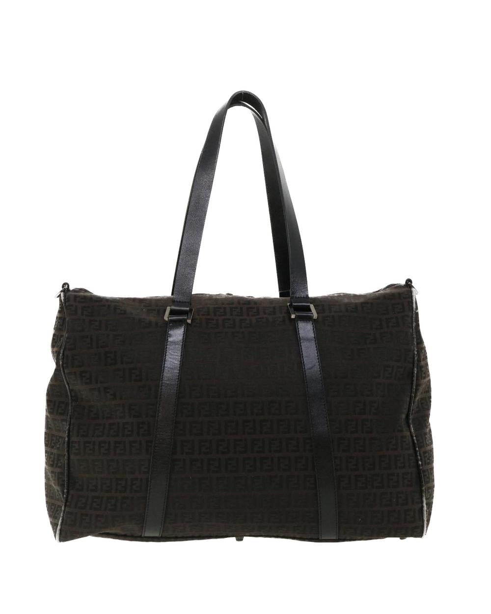 Black Canvas Fendi Boston Bag