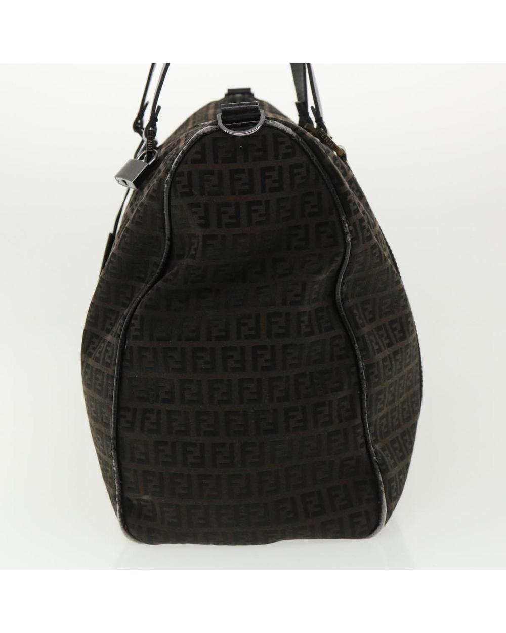 Black Canvas Fendi Boston Bag