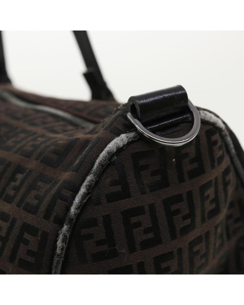 Black Canvas Fendi Boston Bag