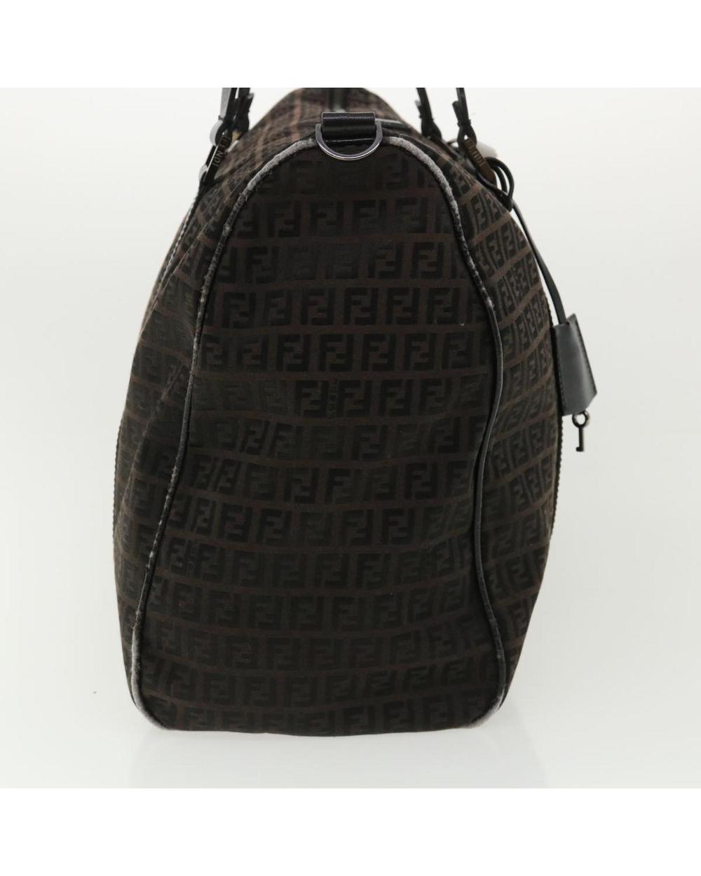 Black Canvas Fendi Boston Bag