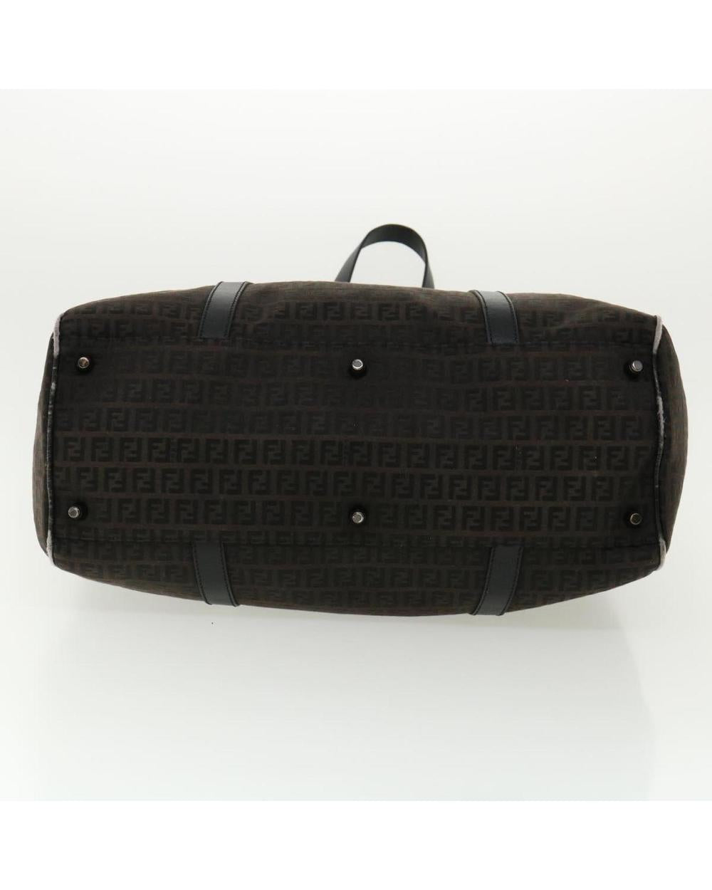 Black Canvas Fendi Boston Bag