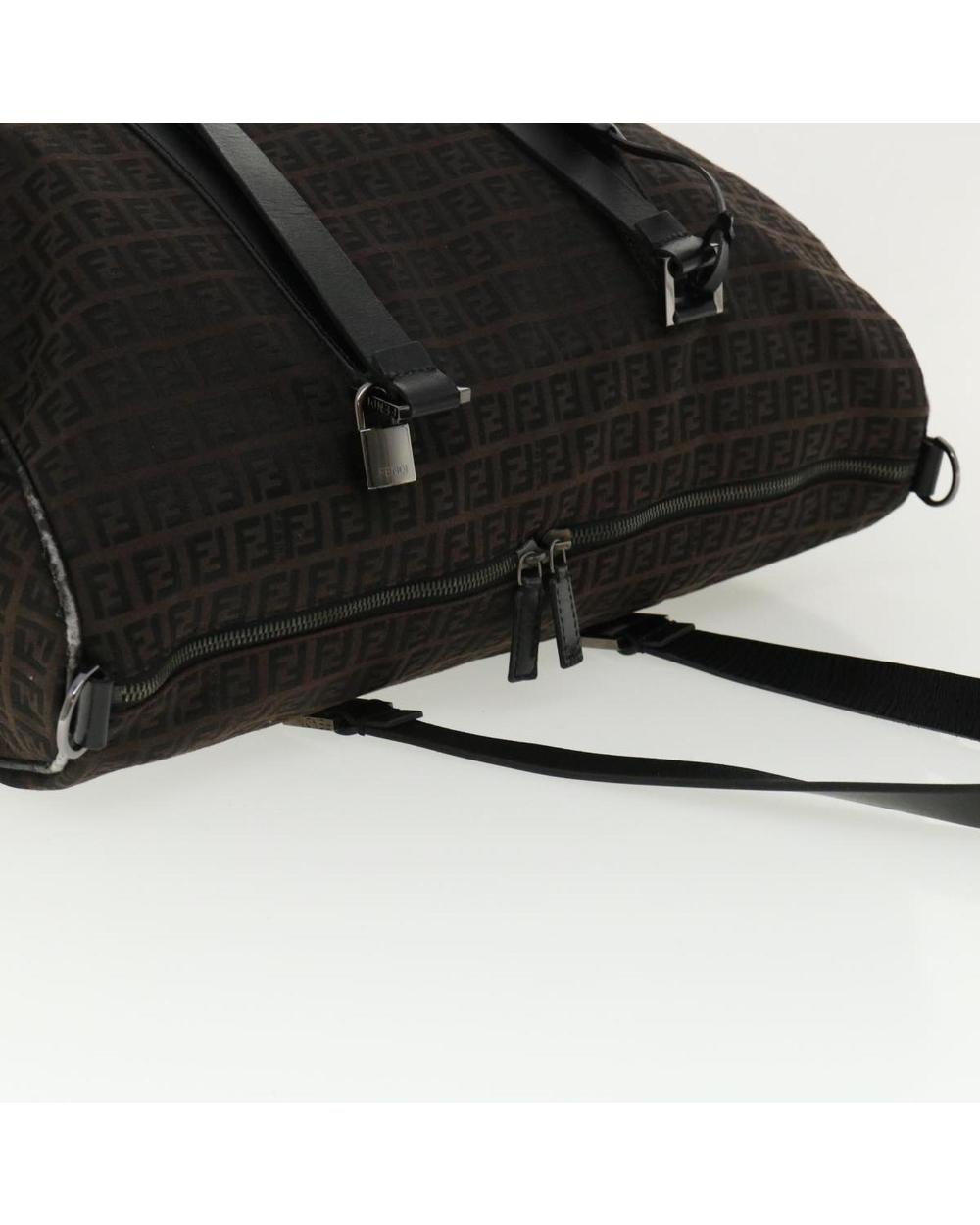 Black Canvas Fendi Boston Bag