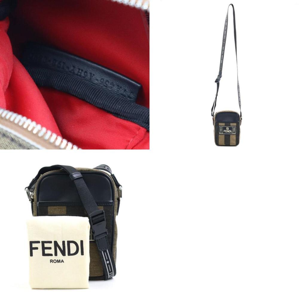 Black Canvas Fendi Crossbody Bag