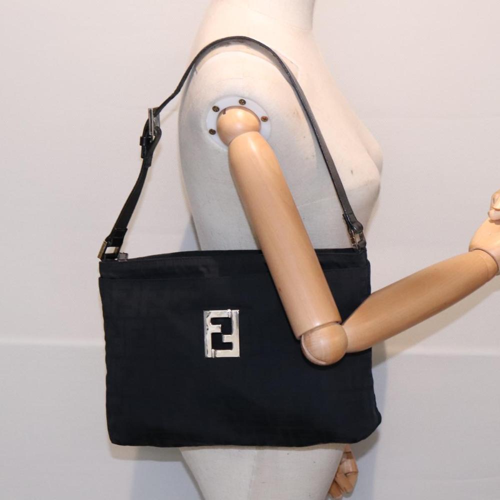 Black Canvas Fendi Shoulder Bag