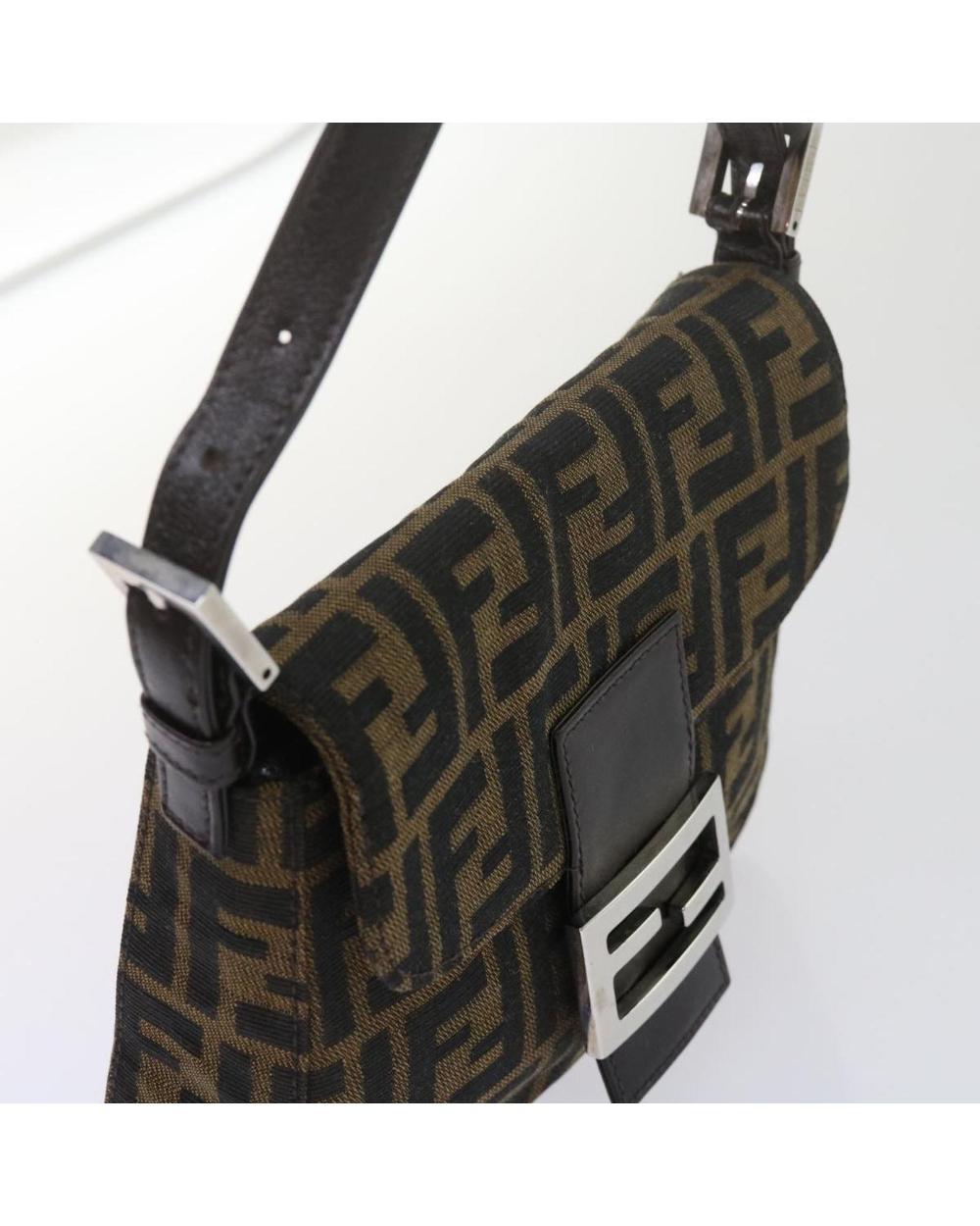 Black Canvas Fendi Shoulder Bag