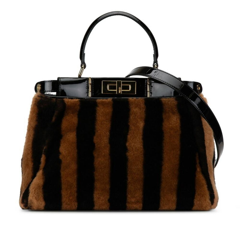 Black Fur Fendi Peekaboo