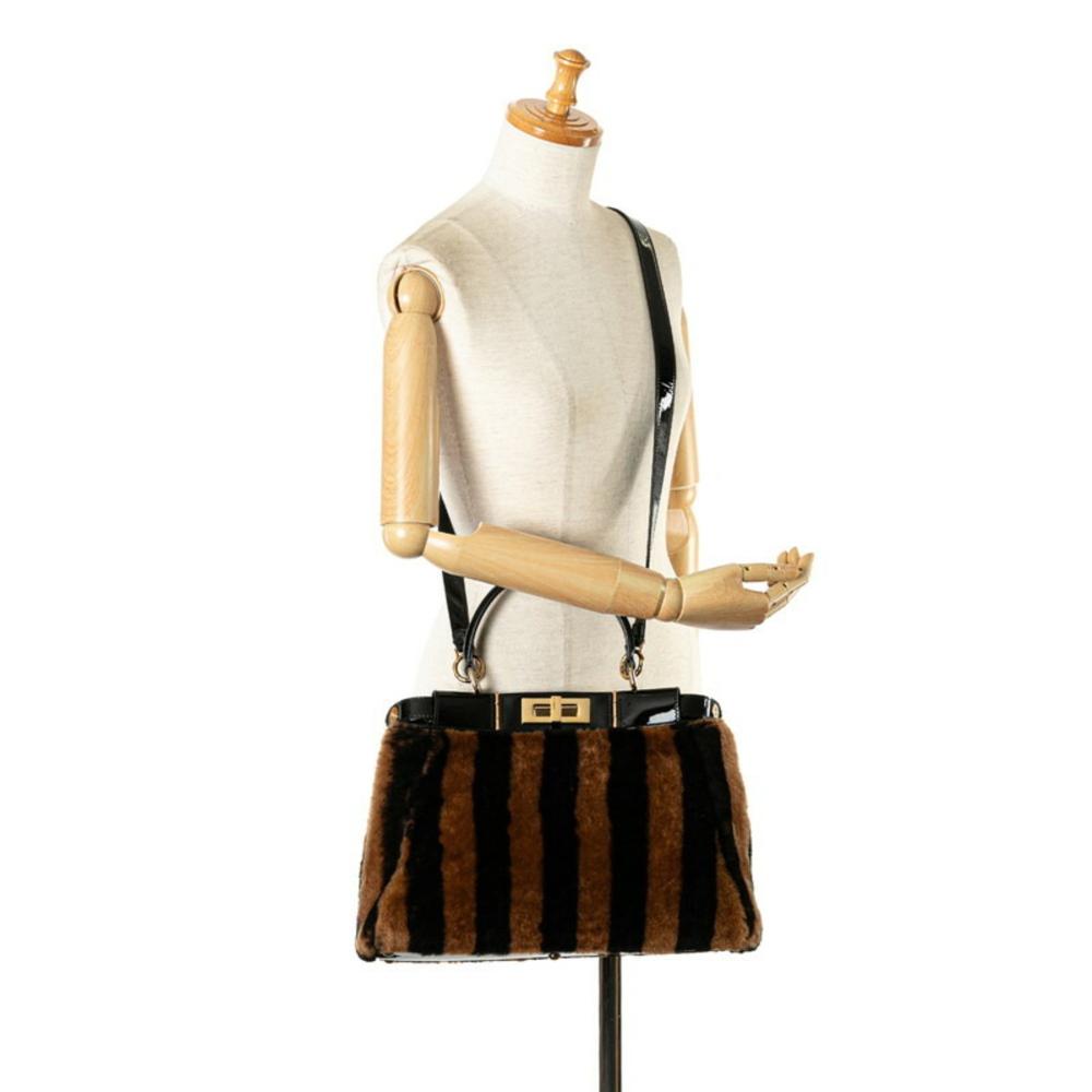 Black Fur Fendi Peekaboo