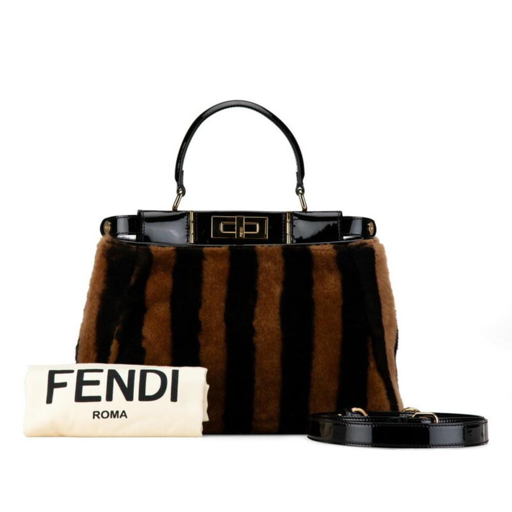 Black Fur Fendi Peekaboo