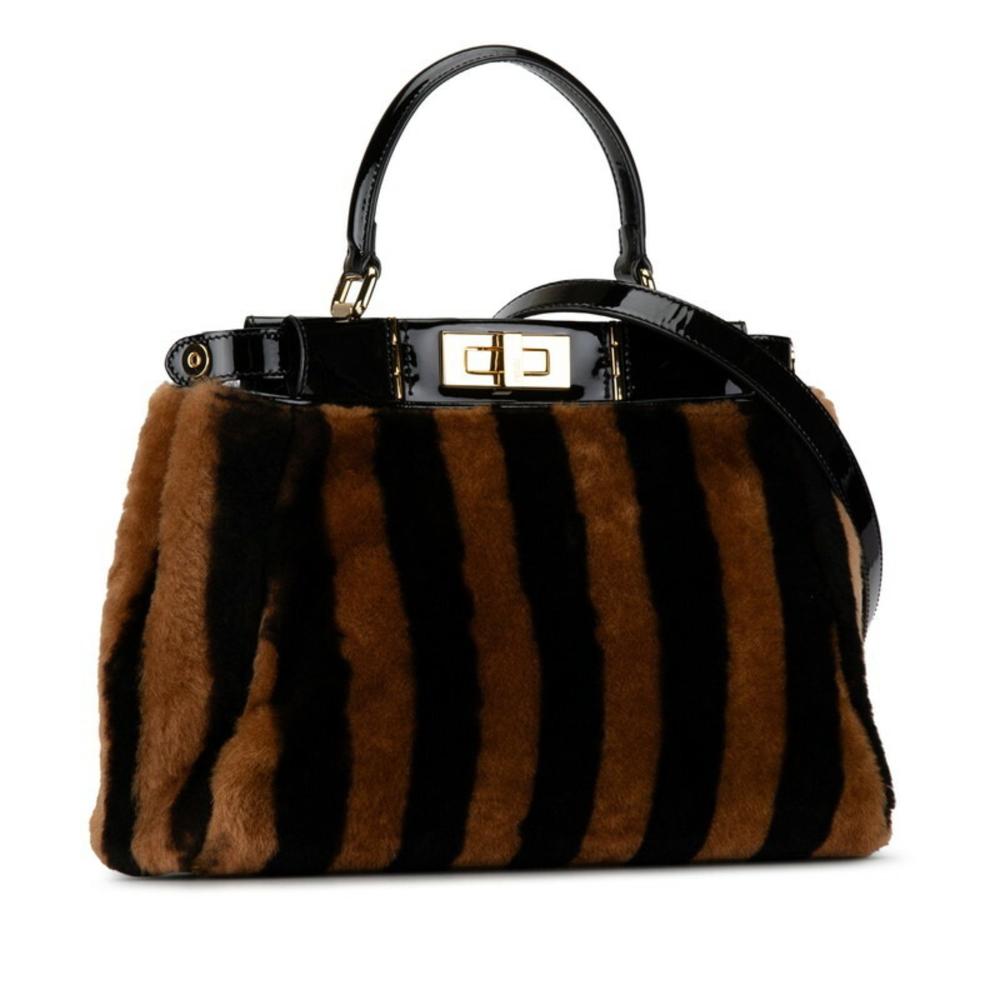 Black Fur Fendi Peekaboo