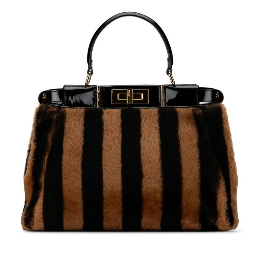 Black Fur Fendi Peekaboo