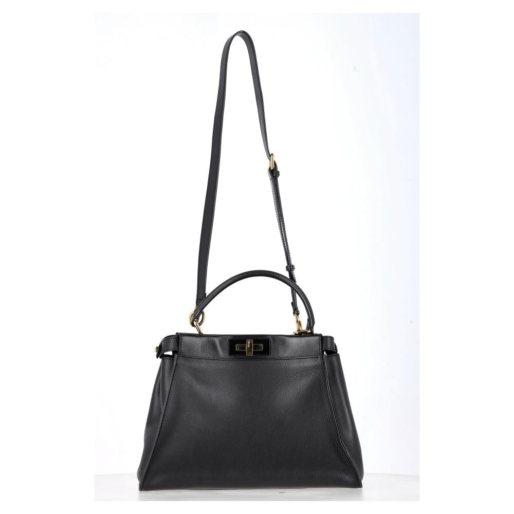 Black Leather Fendi Peekaboo