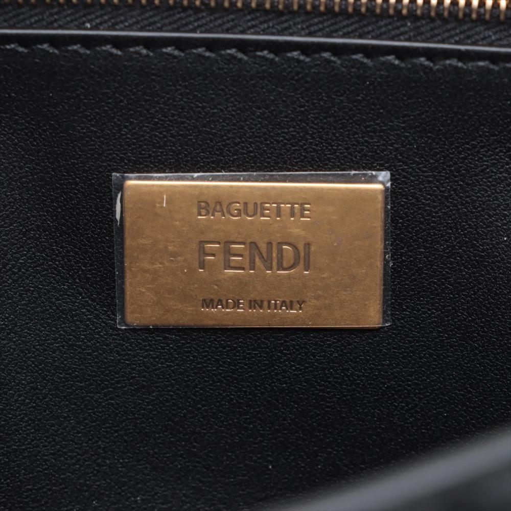 Black Leather Fendi Baguette