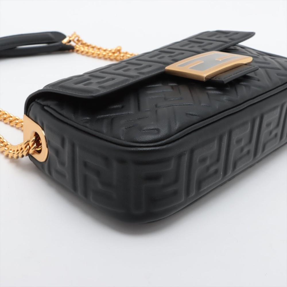 Black Leather Fendi Baguette