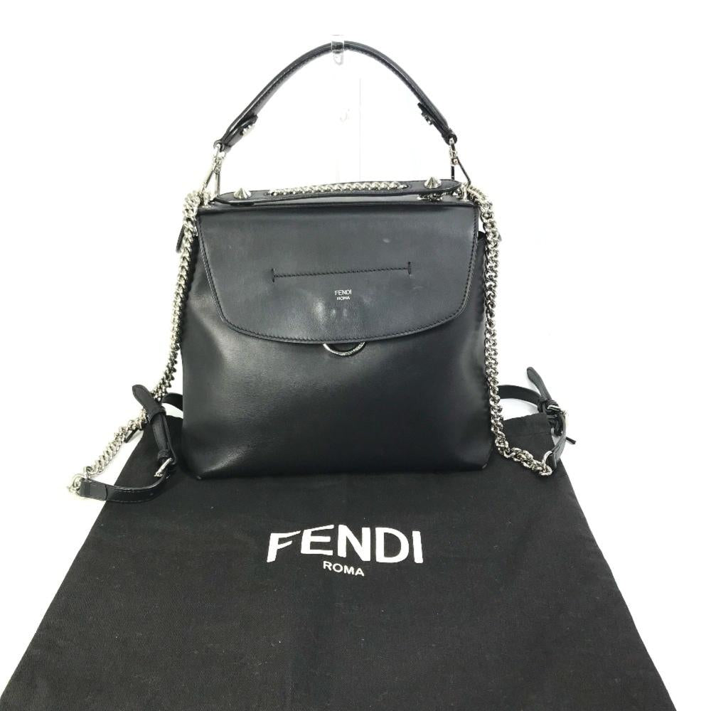 Black Leather Fendi Baguette