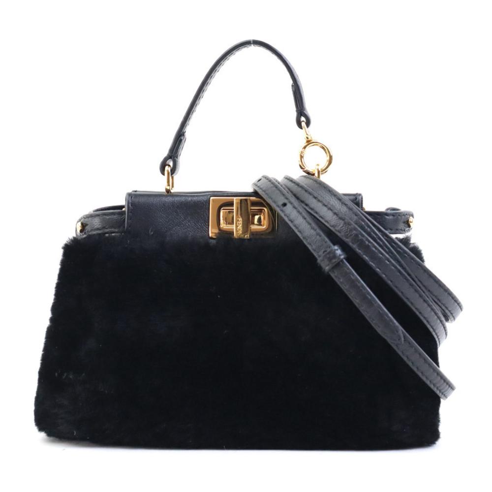 Black Leather Fendi Peekaboo