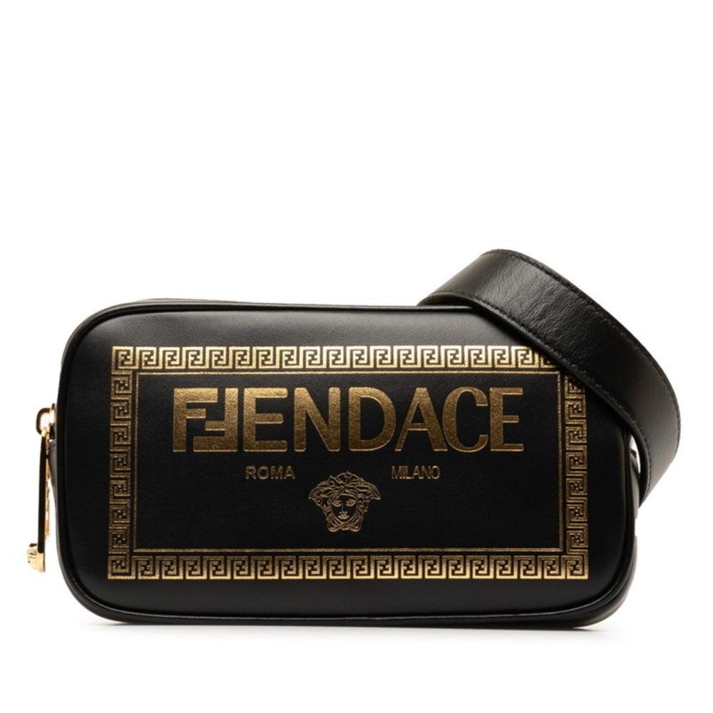 Black Leather Fendi Shoulder Bag