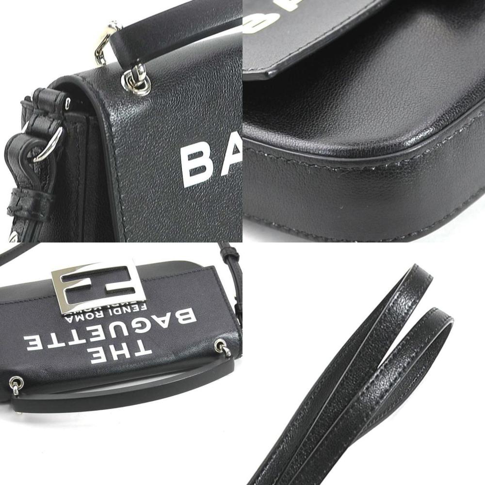 Black Leather Fendi Baguette