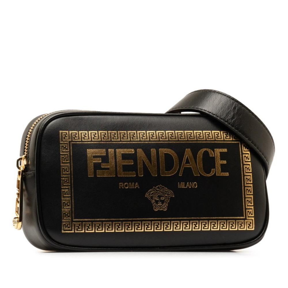 Black Leather Fendi Shoulder Bag