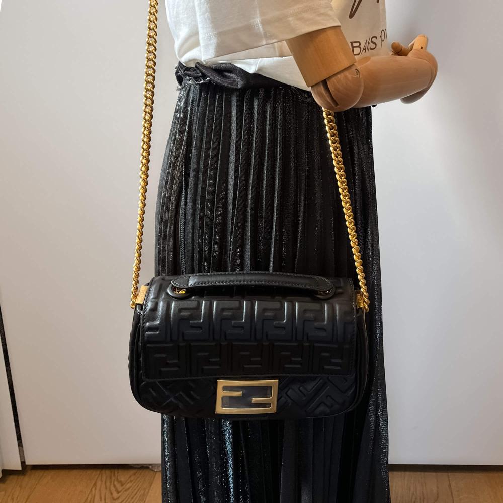 Black Leather Fendi Baguette