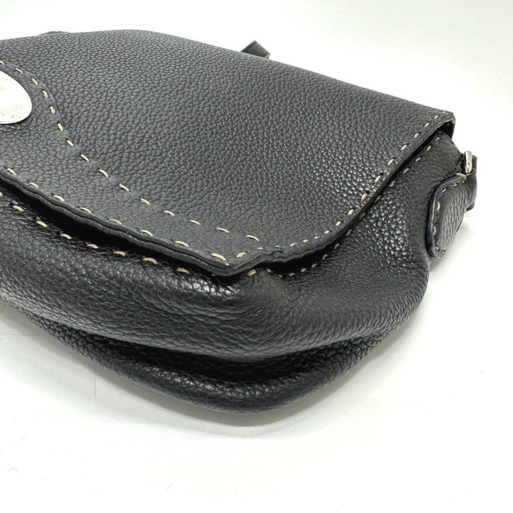Black Leather Fendi Baguette